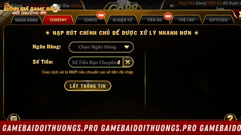 Hệ thống nạp rút minh bạch